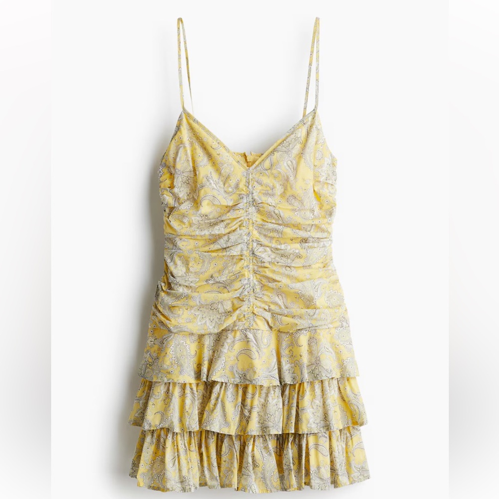 H&M Yellow Paisley Mini Dress XS